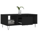 Table basse Noir 90x50x36,5 cm Bois d'ingénierie – Image 2