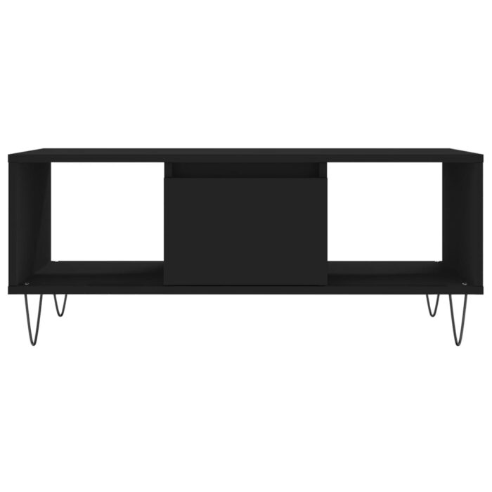 Table basse Noir 90x50x36,5 cm Bois d'ingénierie – Image 3