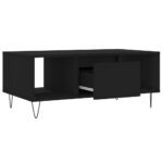 Table basse Noir 90x50x36,5 cm Bois d'ingénierie – Image 4
