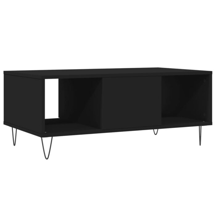 Table basse Noir 90x50x36,5 cm Bois d'ingénierie – Image 6
