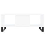Table basse Blanc 90x50x36,5 cm Bois d'ingénierie – Image 3