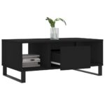 Table basse Noir 90x50x36,5 cm Bois d'ingénierie – Image 2