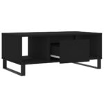 Table basse Noir 90x50x36,5 cm Bois d'ingénierie – Image 4