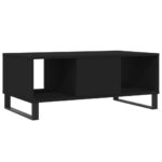 Table basse Noir 90x50x36,5 cm Bois d'ingénierie – Image 6