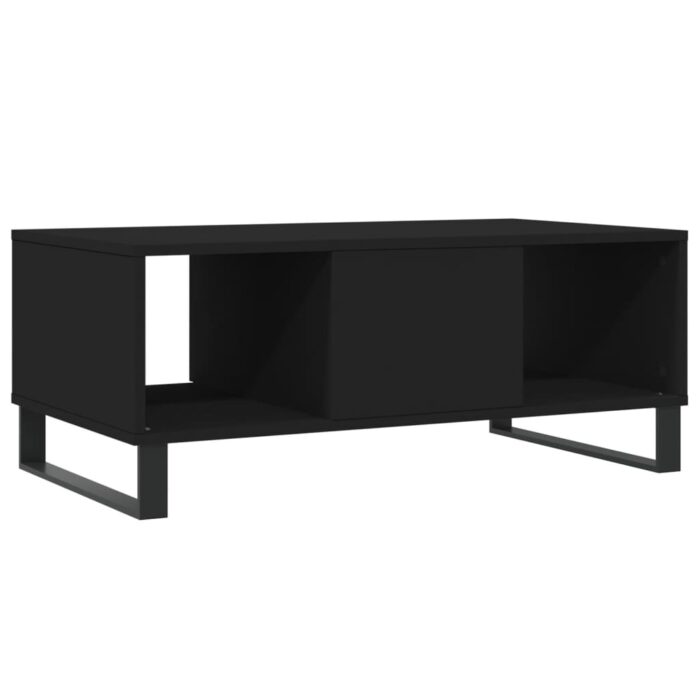 Table basse Noir 90x50x36,5 cm Bois d'ingénierie – Image 6