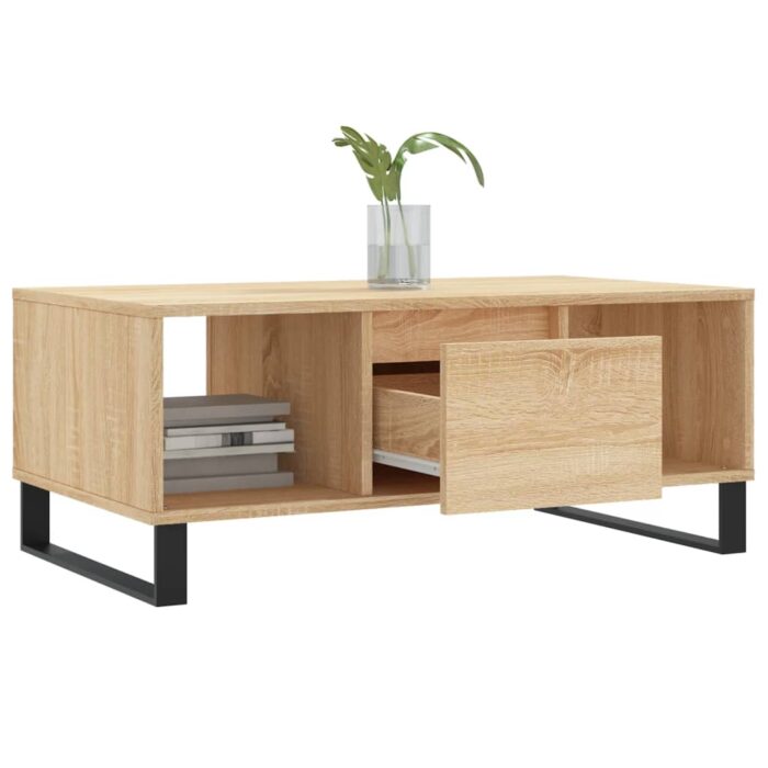 Table basse Chêne sonoma 90x50x36,5 cm Bois d'ingénierie – Image 2