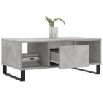 Table basse Gris béton 90x50x36,5 cm Bois d'ingénierie – Image 2