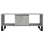 Table basse Gris béton 90x50x36,5 cm Bois d'ingénierie – Image 3