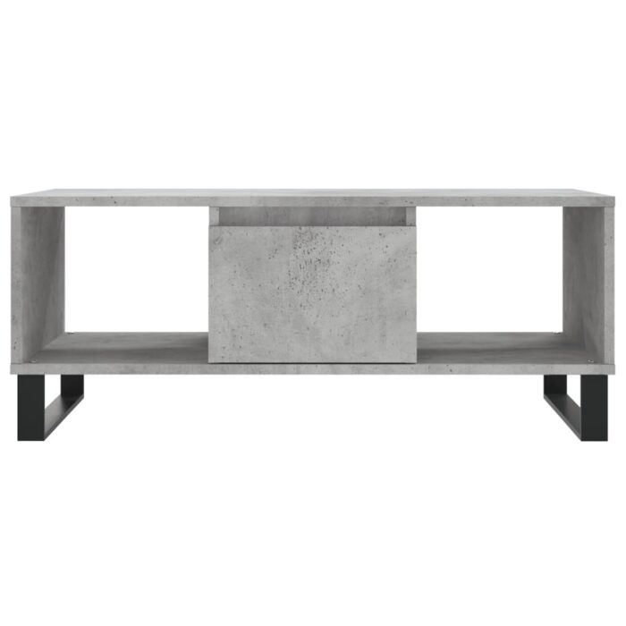 Table basse Gris béton 90x50x36,5 cm Bois d'ingénierie – Image 3