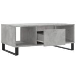 Table basse Gris béton 90x50x36,5 cm Bois d'ingénierie – Image 4