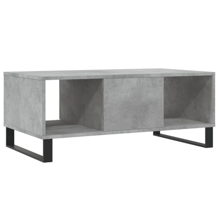 Table basse Gris béton 90x50x36,5 cm Bois d'ingénierie – Image 6