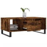 Table basse Chêne fumé 90x50x36,5 cm Bois d'ingénierie – Image 2