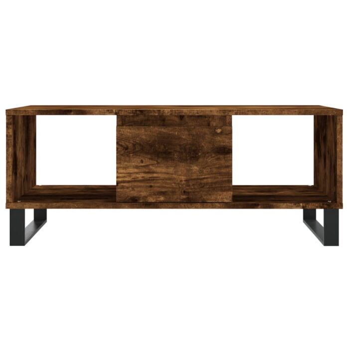 Table basse Chêne fumé 90x50x36,5 cm Bois d'ingénierie – Image 3