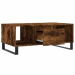 Table basse Chêne fumé 90x50x36,5 cm Bois d'ingénierie – Image 4