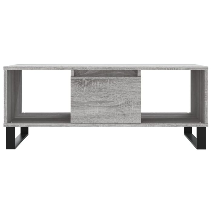 Table basse Sonoma gris 90x50x36,5 cm Bois d'ingénierie – Image 3