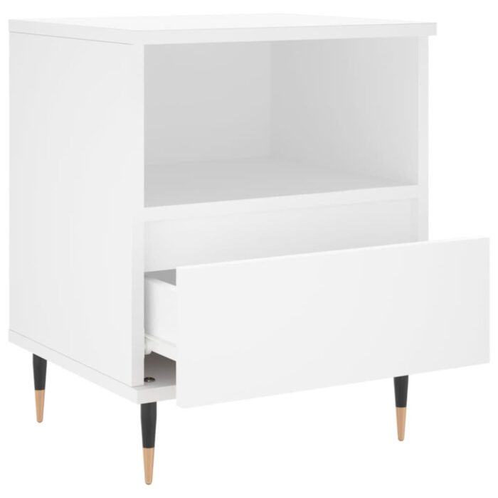 Tables de chevet 2 pcs blanc 40x35x50 cm bois d’ingénierie – Image 4