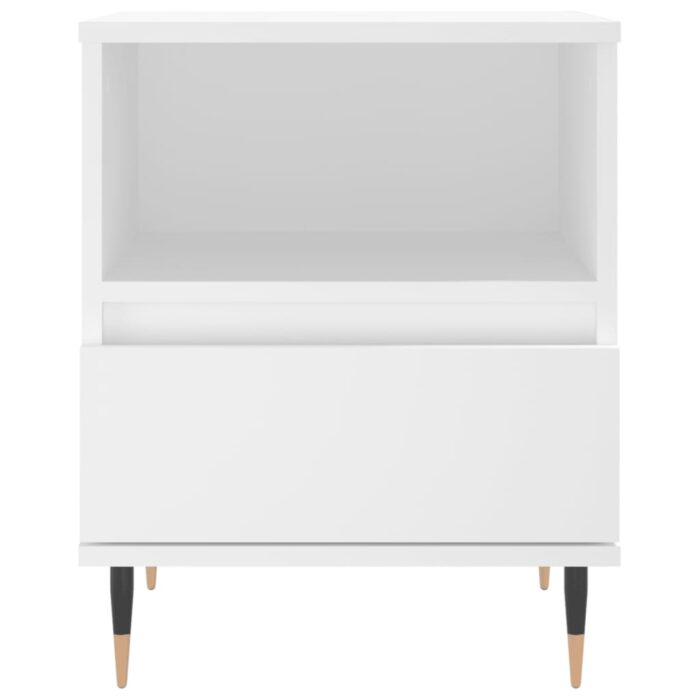 Tables de chevet 2 pcs blanc 40x35x50 cm bois d’ingénierie – Image 5