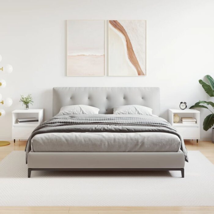 Tables de chevet 2 pcs blanc 40x35x50 cm bois d’ingénierie – Image 1