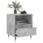 Table de chevet gris béton 40x35x50 cm bois d’ingénierie – Image 2