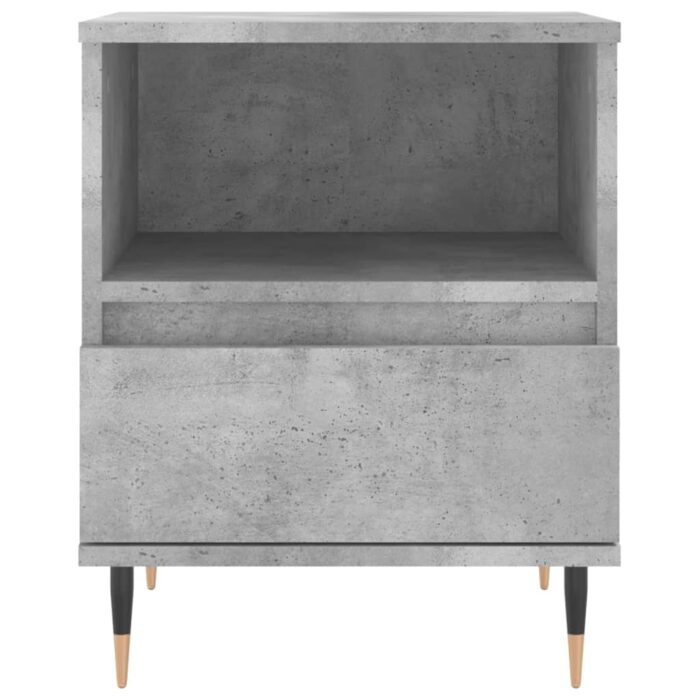 Table de chevet gris béton 40x35x50 cm bois d’ingénierie – Image 3