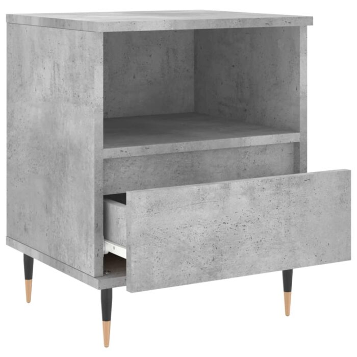 Table de chevet gris béton 40x35x50 cm bois d’ingénierie – Image 4