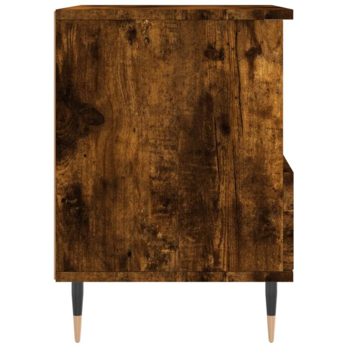 Table de chevet chêne fumé 40x35x50 cm bois d’ingénierie – Image 5