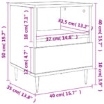 Table de chevet sonoma gris 40x35x50 cm bois d’ingénierie – Image 9