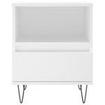 Table de chevet Blanc 40x35x50 cm Bois d’ingénierie – Image 4