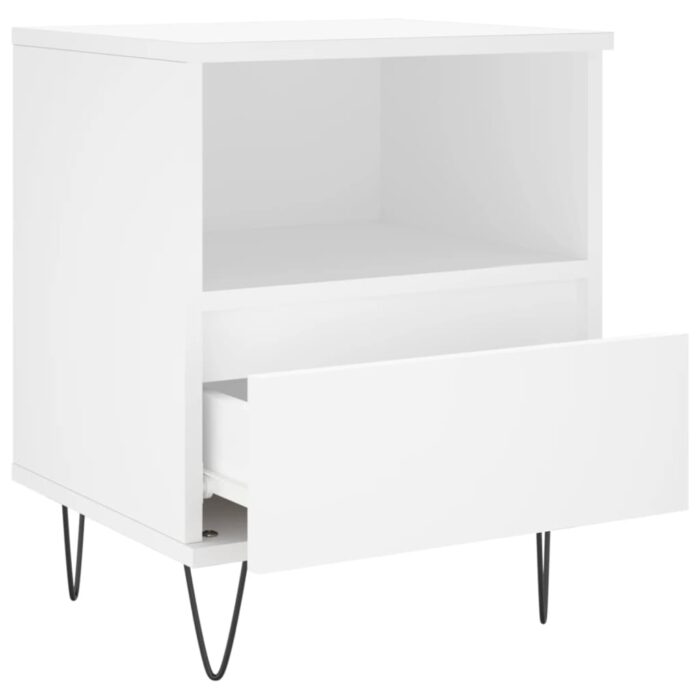 Tables de chevet 2 pcs blanc 40x35x50 cm bois d’ingénierie – Image 4