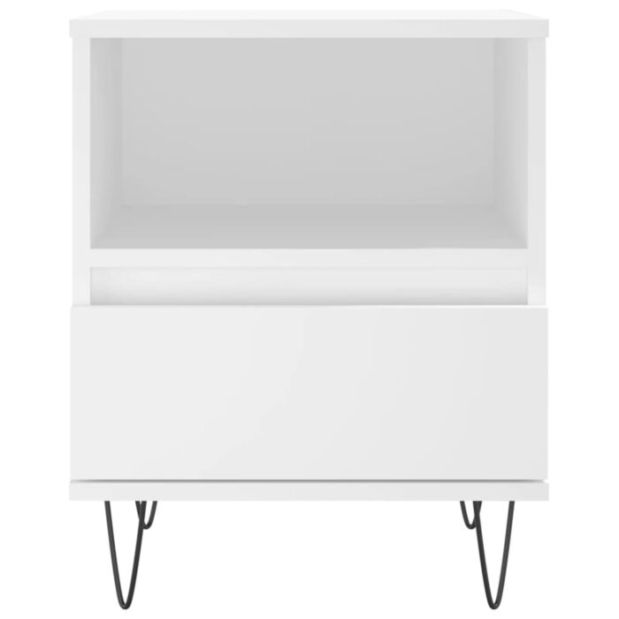Tables de chevet 2 pcs blanc 40x35x50 cm bois d’ingénierie – Image 5