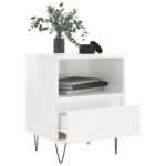 Tables de chevet 2 pcs blanc brillant 40x35x50 cm – Image 2