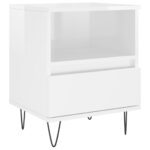 Tables de chevet 2 pcs blanc brillant 40x35x50 cm – Image 3
