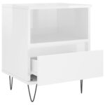 Tables de chevet 2 pcs blanc brillant 40x35x50 cm – Image 4