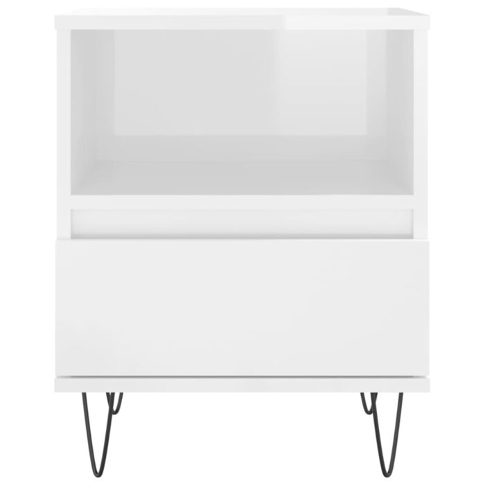 Tables de chevet 2 pcs blanc brillant 40x35x50 cm – Image 5