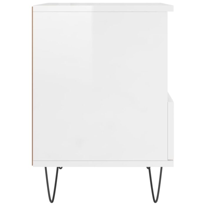 Tables de chevet 2 pcs blanc brillant 40x35x50 cm – Image 6