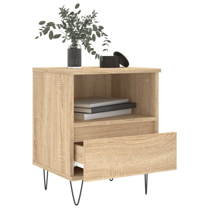 Table de chevet chêne sonoma 40x35x50 cm bois d’ingénierie – Image 2