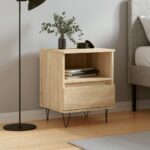 Table de chevet chêne sonoma 40x35x50 cm bois d’ingénierie