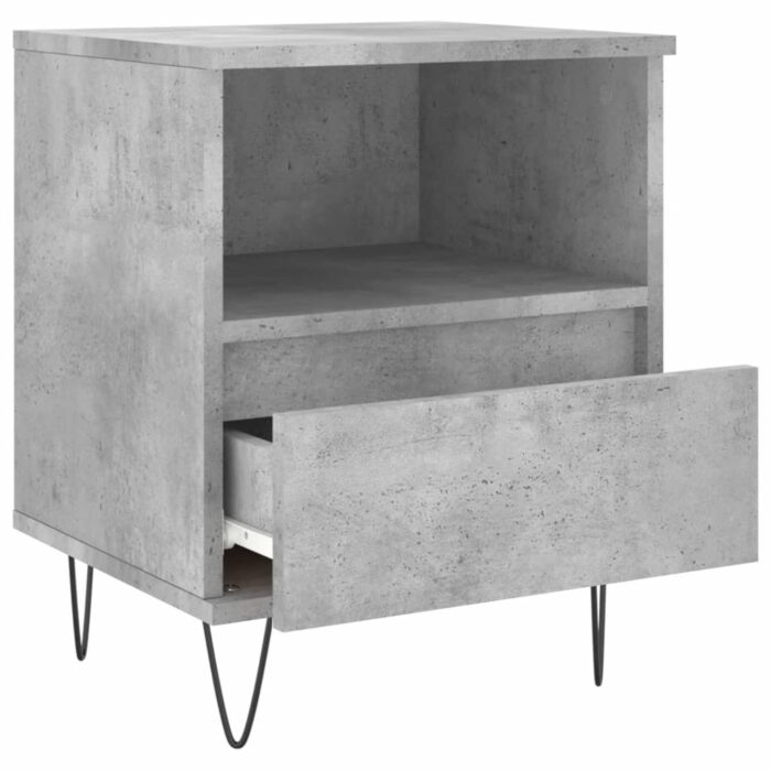 Tables de chevet 2 pcs gris béton 40x35x50 cm bois d’ingénierie – Image 4