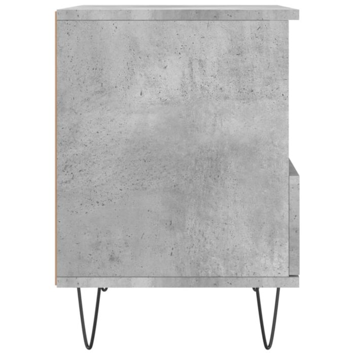 Tables de chevet 2 pcs gris béton 40x35x50 cm bois d’ingénierie – Image 6