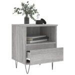 Table de chevet sonoma gris 40x35x50 cm bois d’ingénierie – Image 2