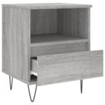 Table de chevet sonoma gris 40x35x50 cm bois d’ingénierie – Image 3