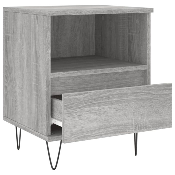 Table de chevet sonoma gris 40x35x50 cm bois d’ingénierie – Image 3