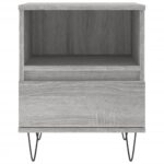 Table de chevet sonoma gris 40x35x50 cm bois d’ingénierie – Image 4