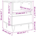 Table de chevet sonoma gris 40x35x50 cm bois d’ingénierie – Image 9