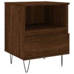 Tables de chevet 2 pcs chêne marron 40x35x50 cm bois ingénierie – Image 3