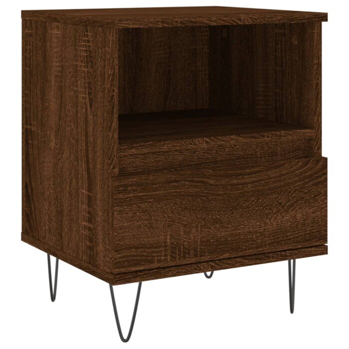 Tables de chevet 2 pcs chêne marron 40x35x50 cm bois ingénierie – Image 3