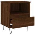 Tables de chevet 2 pcs chêne marron 40x35x50 cm bois ingénierie – Image 4