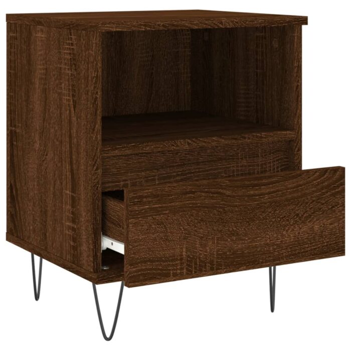 Tables de chevet 2 pcs chêne marron 40x35x50 cm bois ingénierie – Image 4