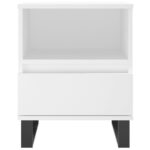 Table de chevet Blanc 40x35x50 cm Bois d’ingénierie – Image 3