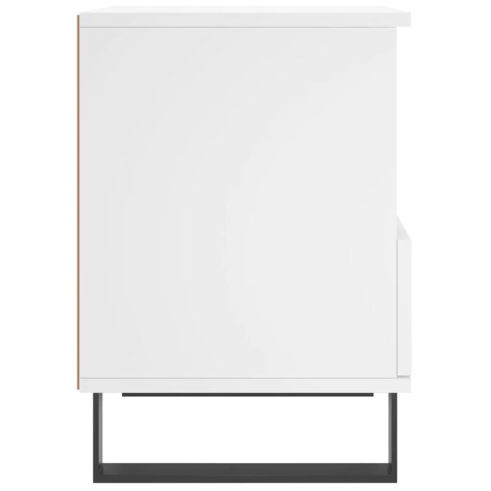 Table de chevet Blanc 40x35x50 cm Bois d’ingénierie – Image 5